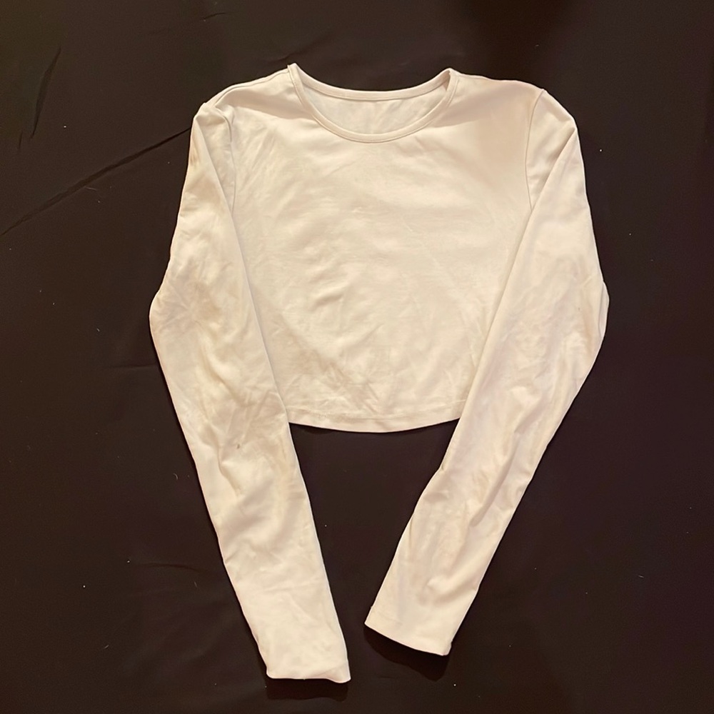 White cropped long sleeve